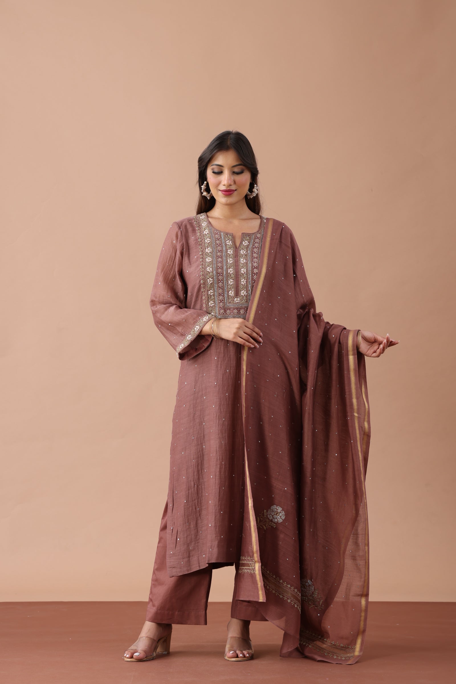 Mul Chanderi Straight Set