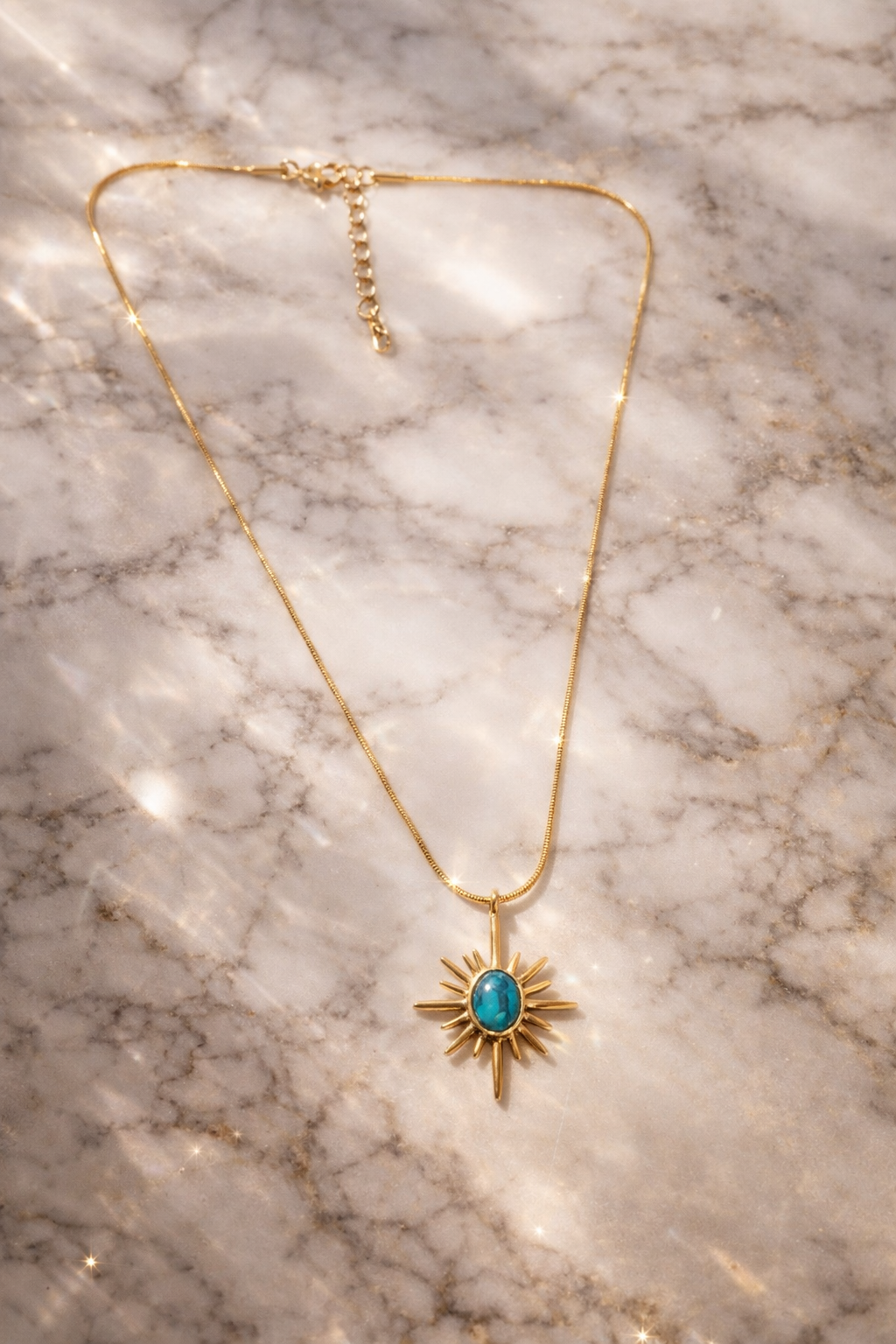 Turquoise Sun Pendant Necklace